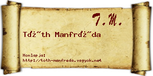 Tóth Manfréda névjegykártya